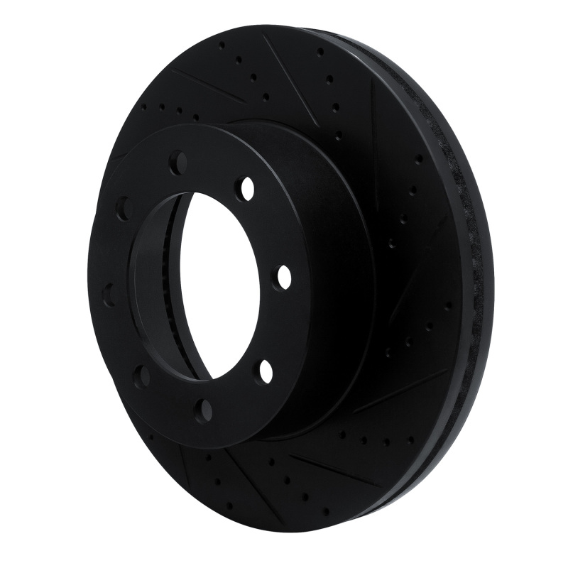 Ford F-250 Super Duty Brake Rotor (1) - Front Right - R1 Concepts - Drilled & Slotted - Black - `12-`25